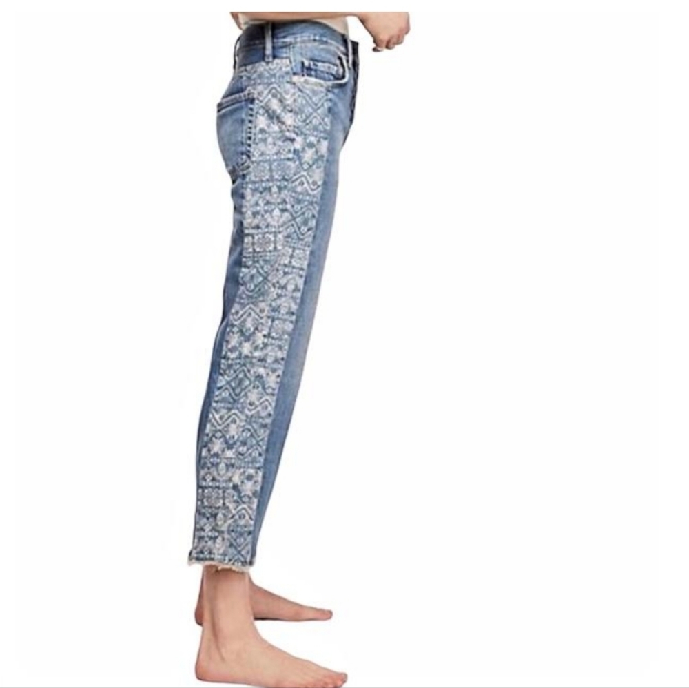 Free People Aztec Side Panel Cropped Jean